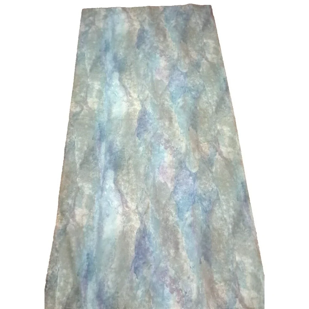 Vintage Watercolor Fabric Shower Blue Gray Brown 1990s Abstract Grunge